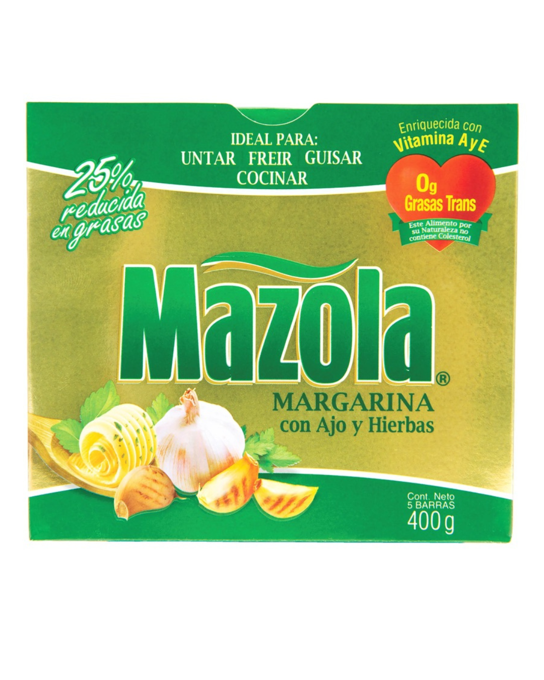Mazola- Margarina con ajo y hierbas 400g.